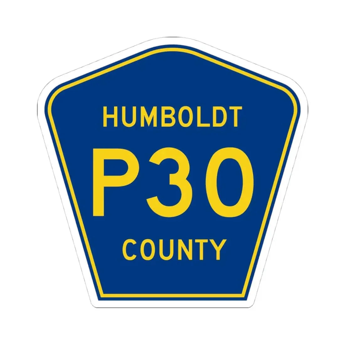 Humboldt County Route P30 IA (Iowa) (Road Sign) STICKER Vinyl Kiss-Cut Decal 4 Inch White - The Sticker Space