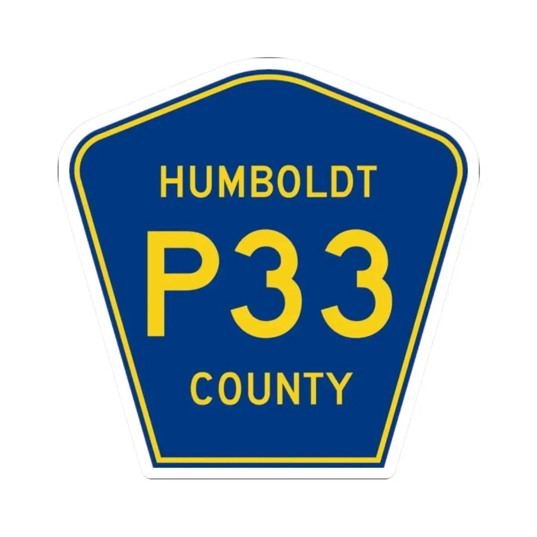 Humboldt County Route P33 IA (Iowa) (Road Sign) STICKER Vinyl Kiss-Cut Decal 2 Inch White - The Sticker Space