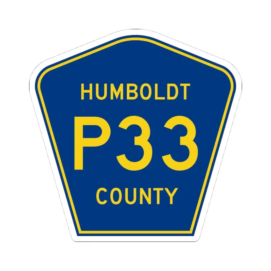 Humboldt County Route P33 IA (Iowa) (Road Sign) STICKER Vinyl Kiss-Cut Decal 4 Inch White - The Sticker Space