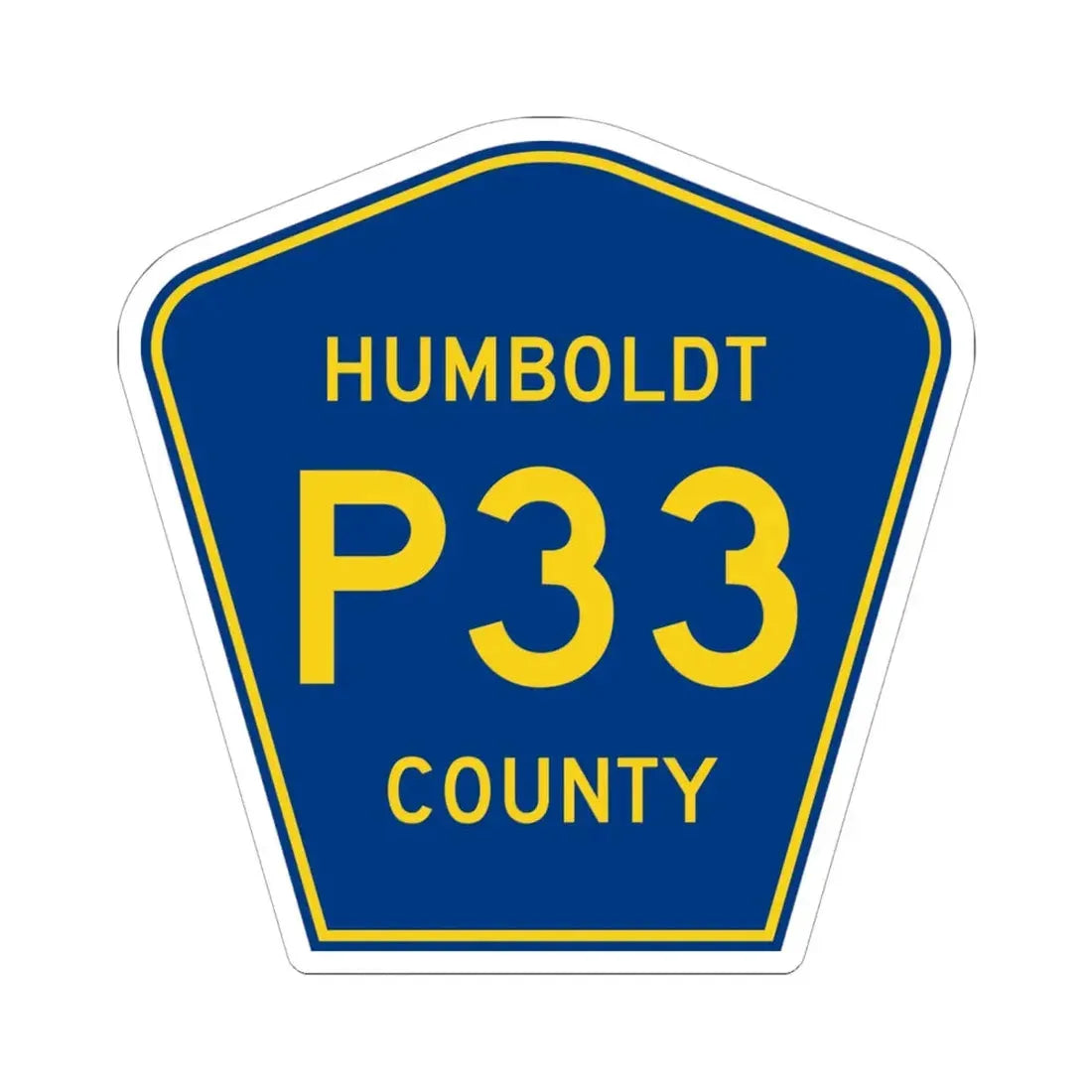 Humboldt County Route P33 IA (Iowa) (Road Sign) STICKER Vinyl Kiss-Cut Decal 6 Inch White - The Sticker Space