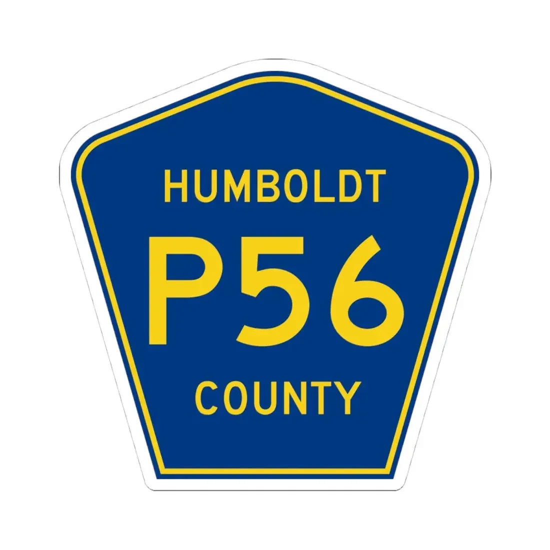 Humboldt County Route P56 IA (Iowa) (Road Sign) STICKER Vinyl Kiss-Cut Decal 4 Inch White - The Sticker Space