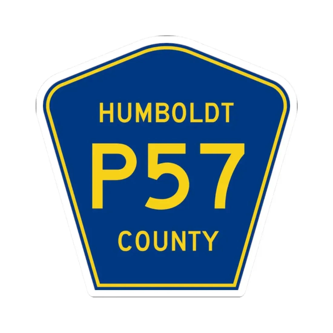 Humboldt County Route P57 IA (Iowa) (Road Sign) STICKER Vinyl Kiss-Cut Decal 2 Inch White - The Sticker Space
