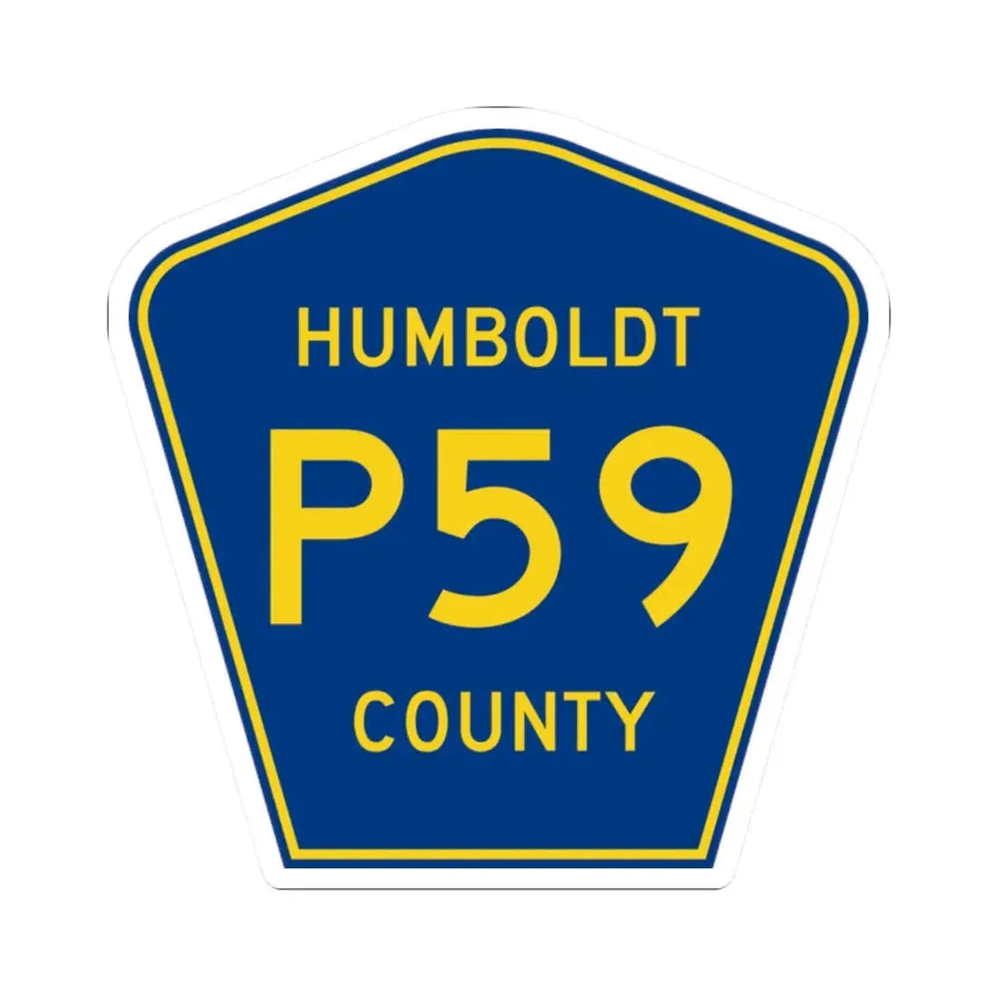 Humboldt County Route P59 IA (Iowa) (Road Sign) STICKER Vinyl Kiss-Cut Decal 2 Inch White - The Sticker Space