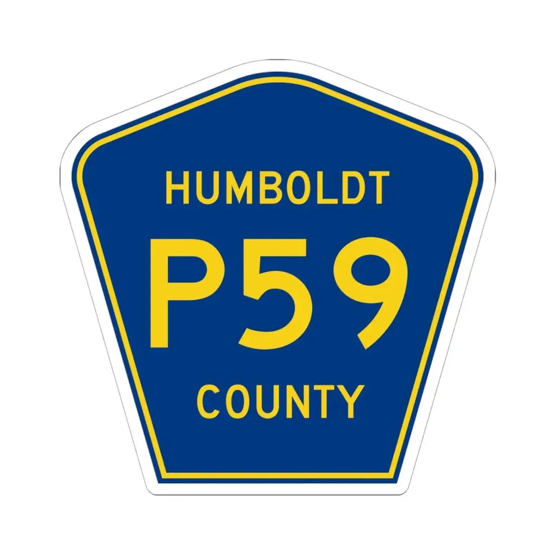 Humboldt County Route P59 IA (Iowa) (Road Sign) STICKER Vinyl Kiss-Cut Decal 6 Inch White - The Sticker Space