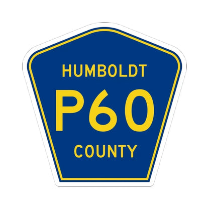 Humboldt County Route P60 IA (Iowa) (Road Sign) STICKER Vinyl Kiss-Cut Decal 4 Inch White - The Sticker Space