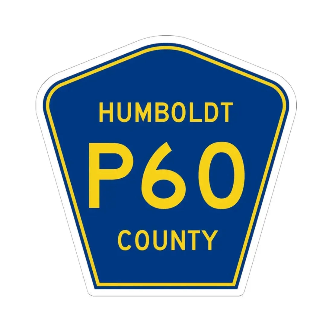 Humboldt County Route P60 IA (Iowa) (Road Sign) STICKER Vinyl Kiss-Cut Decal 6 Inch White - The Sticker Space