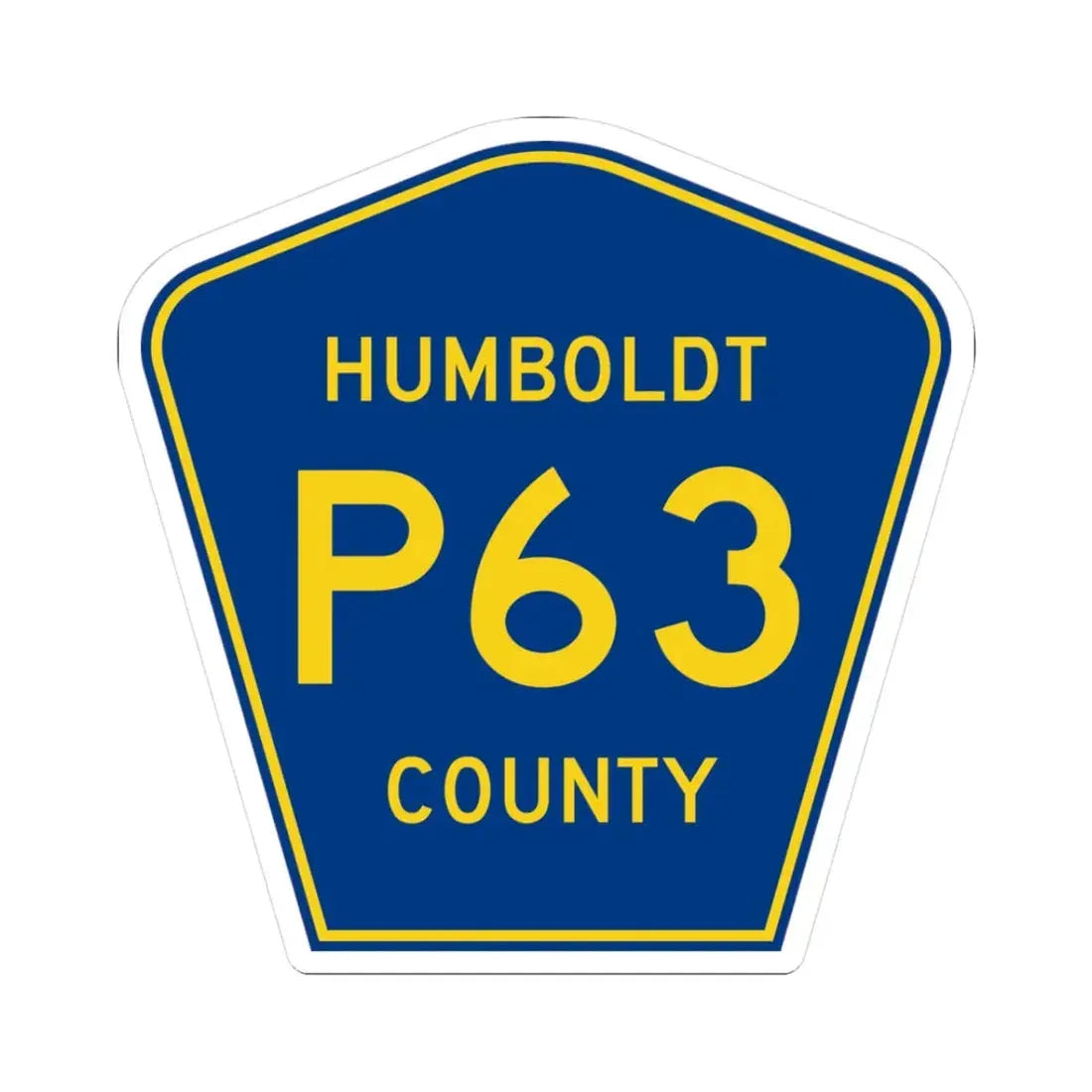 Humboldt County Route P63 IA (Iowa) (Road Sign) STICKER Vinyl Kiss-Cut Decal 3 Inch White - The Sticker Space