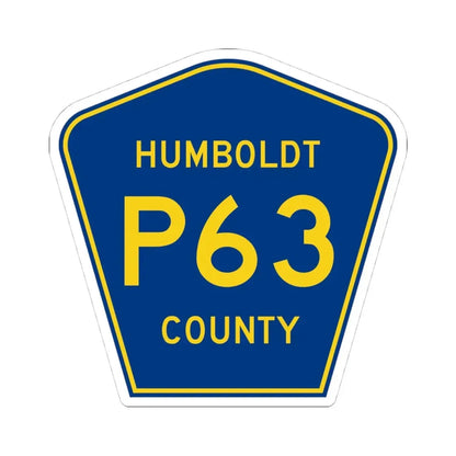 Humboldt County Route P63 IA (Iowa) (Road Sign) STICKER Vinyl Kiss-Cut Decal 4 Inch White - The Sticker Space