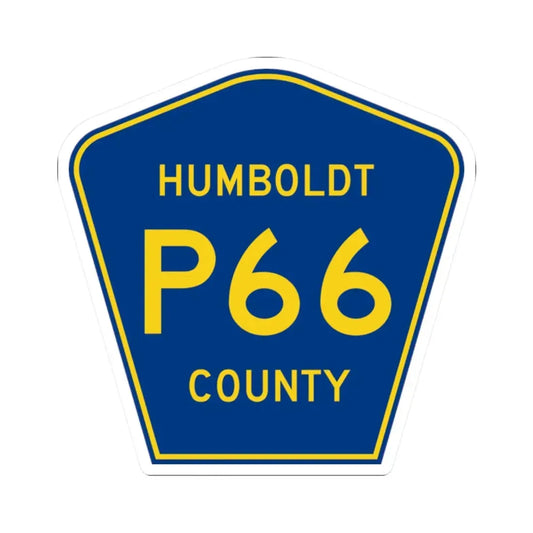 Humboldt County Route P66 IA (Iowa) (Road Sign) STICKER Vinyl Kiss-Cut Decal 2 Inch White - The Sticker Space