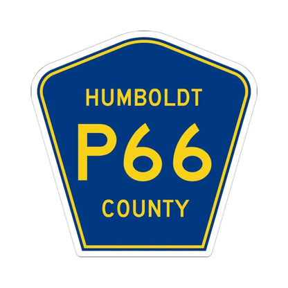 Humboldt County Route P66 IA (Iowa) (Road Sign) STICKER Vinyl Kiss-Cut Decal 6 Inch White - The Sticker Space