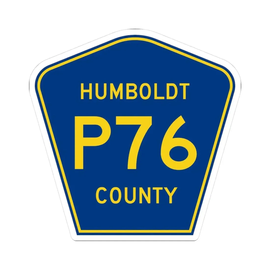 Humboldt County Route P76 IA (Iowa) (Road Sign) STICKER Vinyl Kiss-Cut Decal 3 Inch White - The Sticker Space