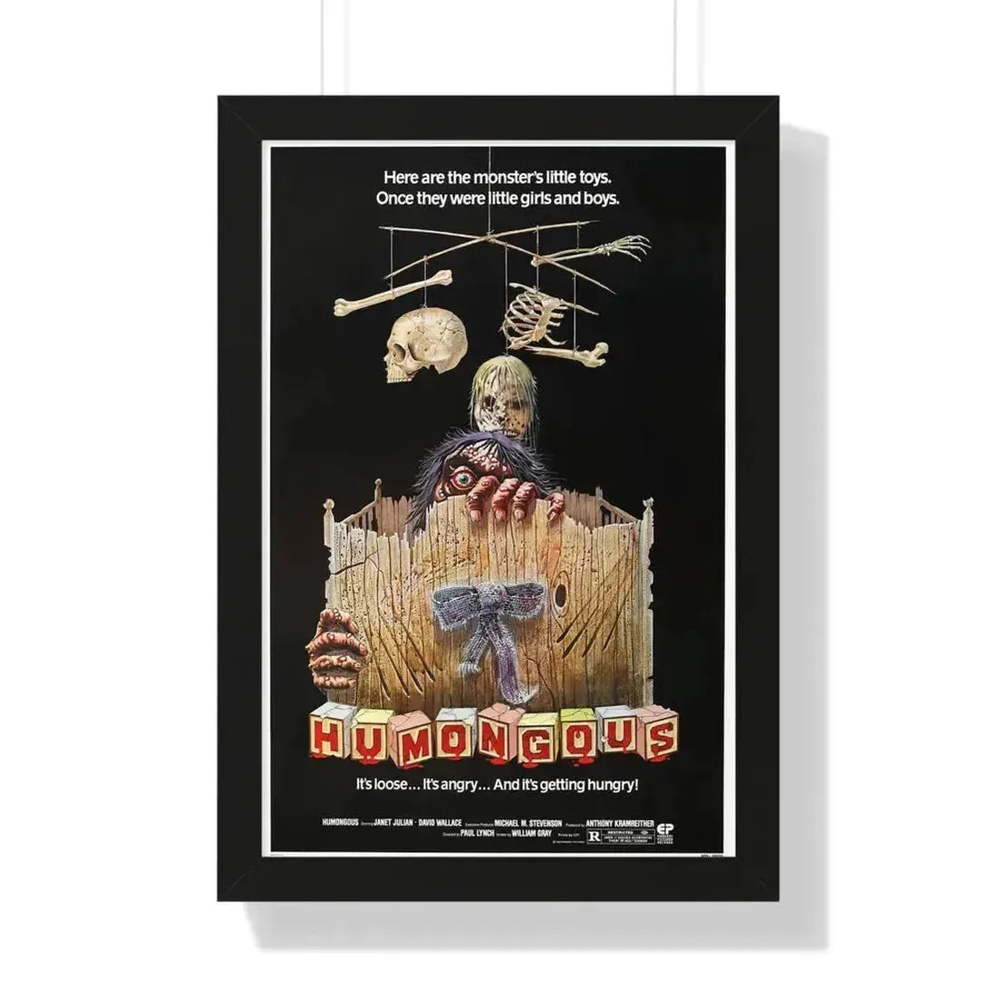 HUMONGOUS 1982 - Framed Movie Poster 16″ x 24″ Black - The Sticker Space