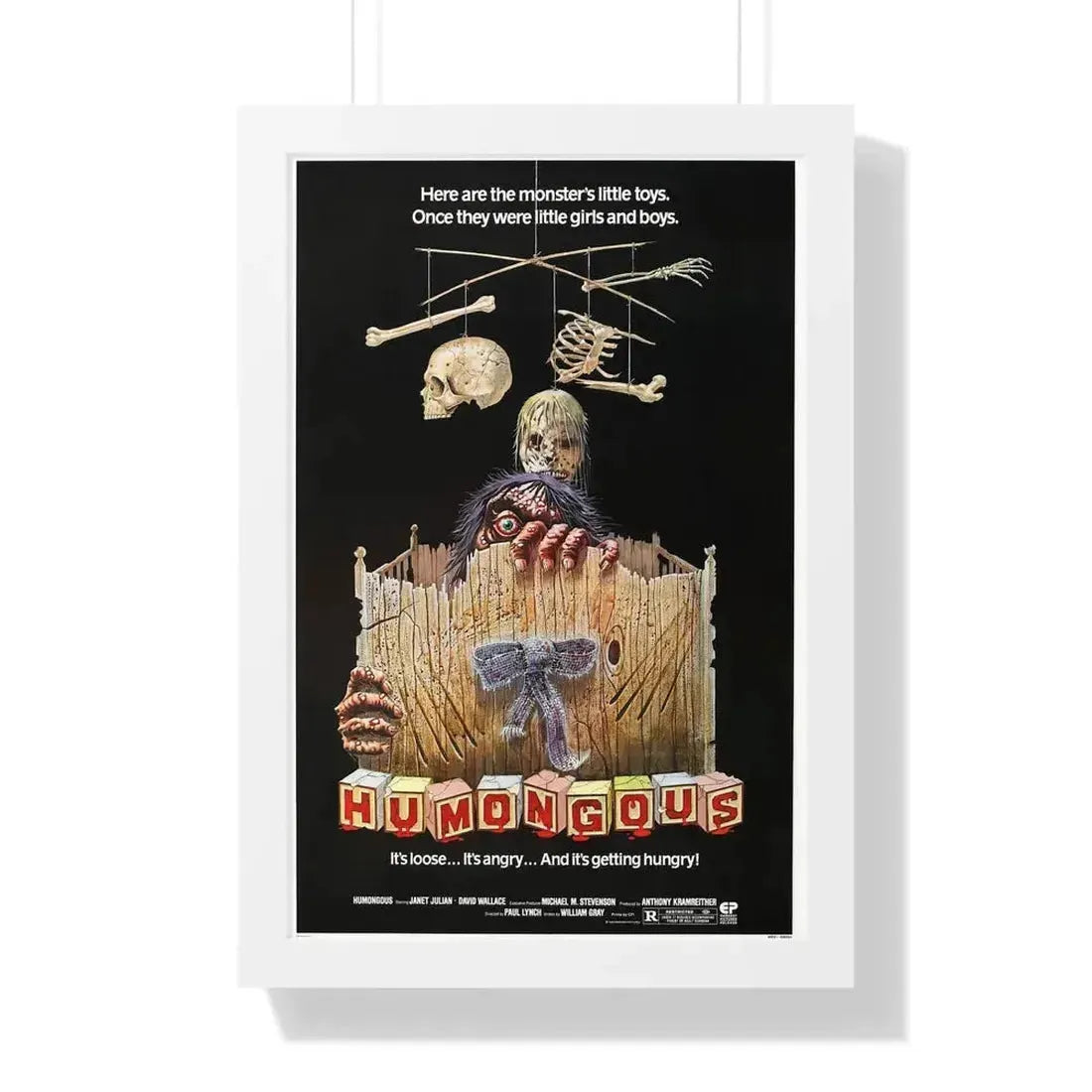 HUMONGOUS 1982 - Framed Movie Poster 16″ x 24″ White - The Sticker Space