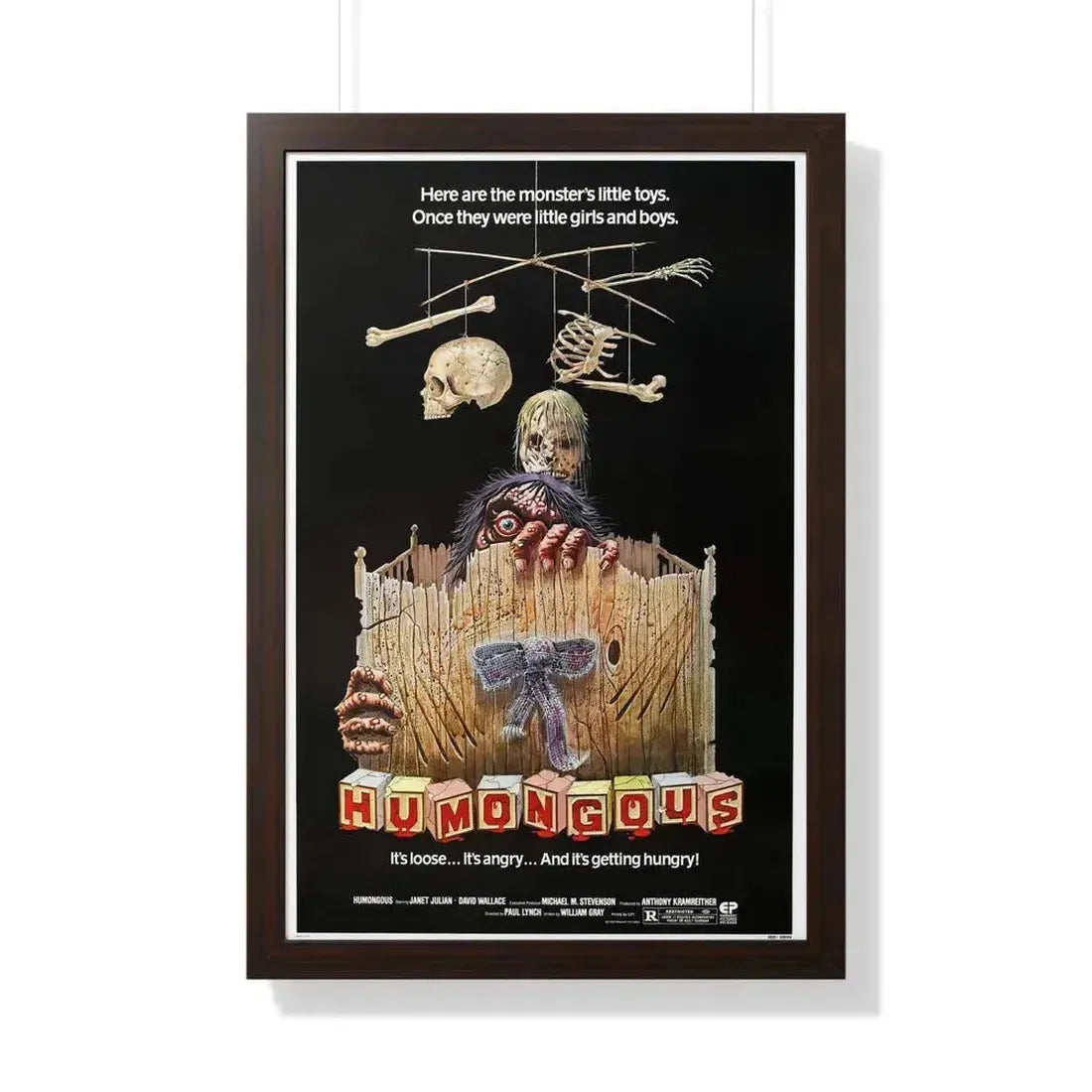 HUMONGOUS 1982 - Framed Movie Poster 20" x 30" Walnut - The Sticker Space