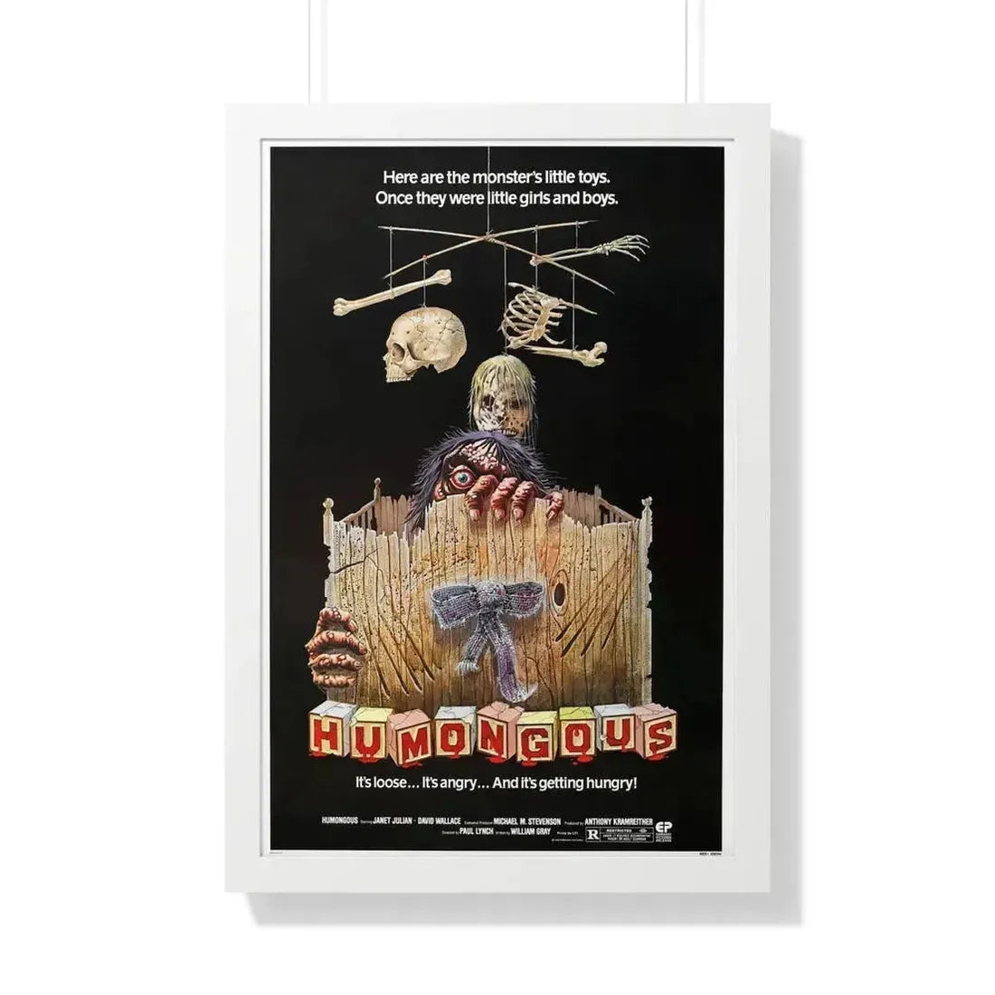 HUMONGOUS 1982 - Framed Movie Poster 20" x 30" White - The Sticker Space