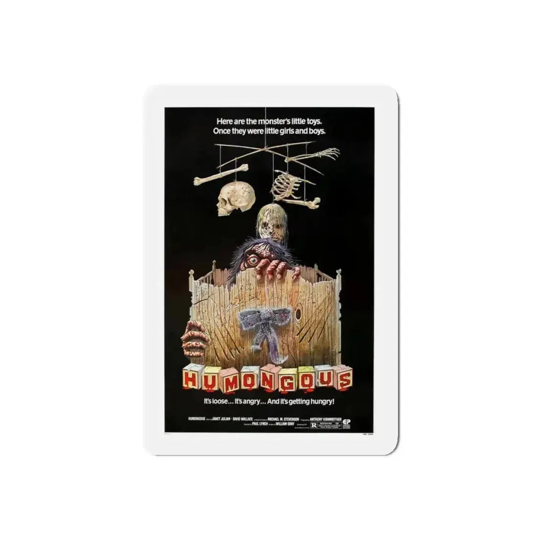 HUMONGOUS 1982 Movie Poster - Refrigerator Magnet 4 Inch Die-Cut - The Sticker Space