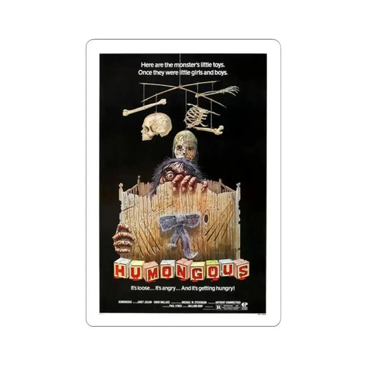HUMONGOUS 1982 Movie Poster - STICKER Vinyl Kiss-Cut Decal 2 Inch White - The Sticker Space