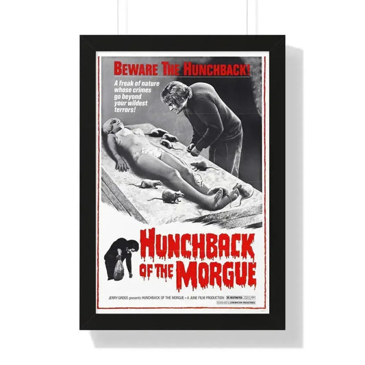 HUNCHBACK OF THE MORGUE 1973 - Framed Movie Poster 16″ x 24″ Black - The Sticker Space