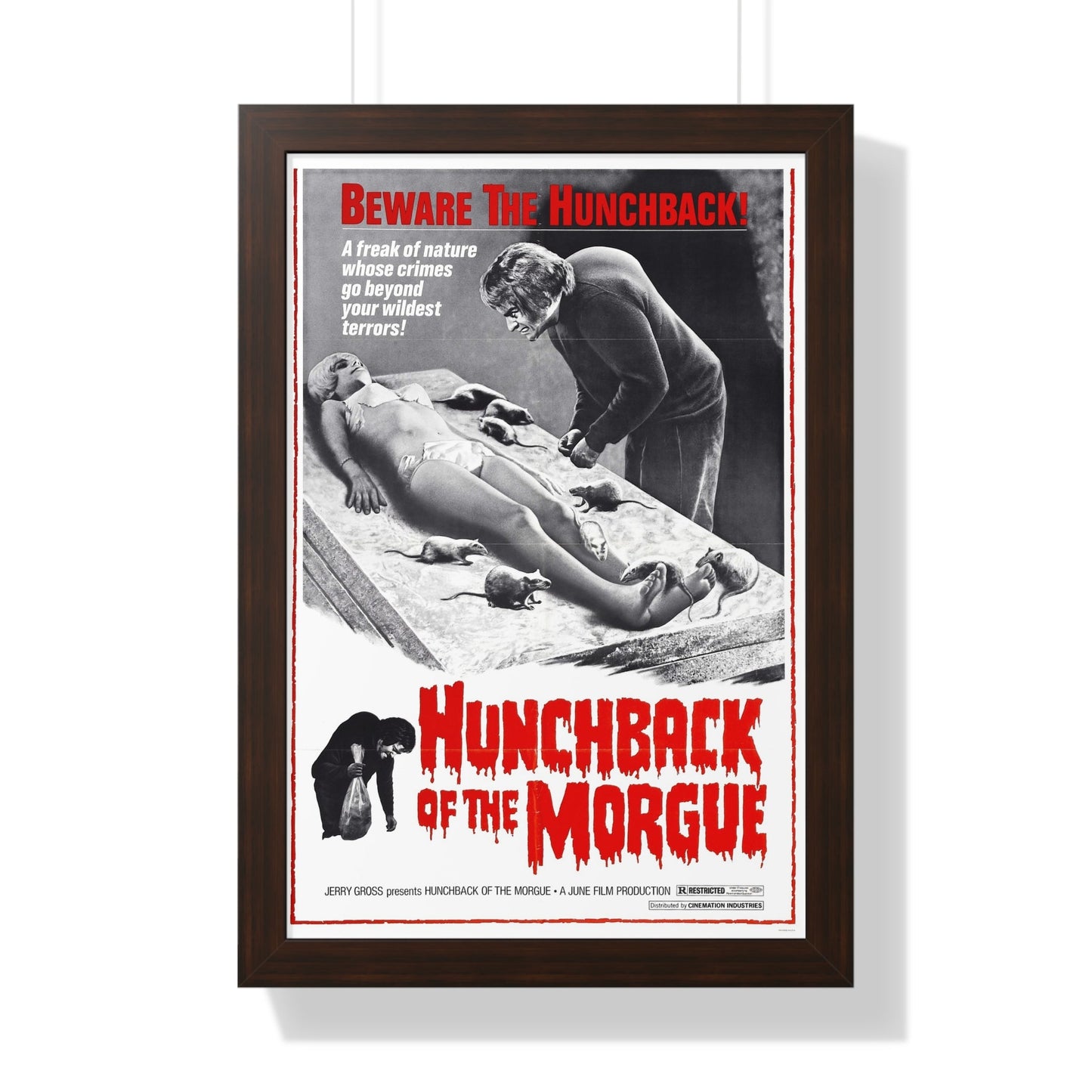 HUNCHBACK OF THE MORGUE 1973 - Framed Movie Poster-16″ x 24″-The Sticker Space