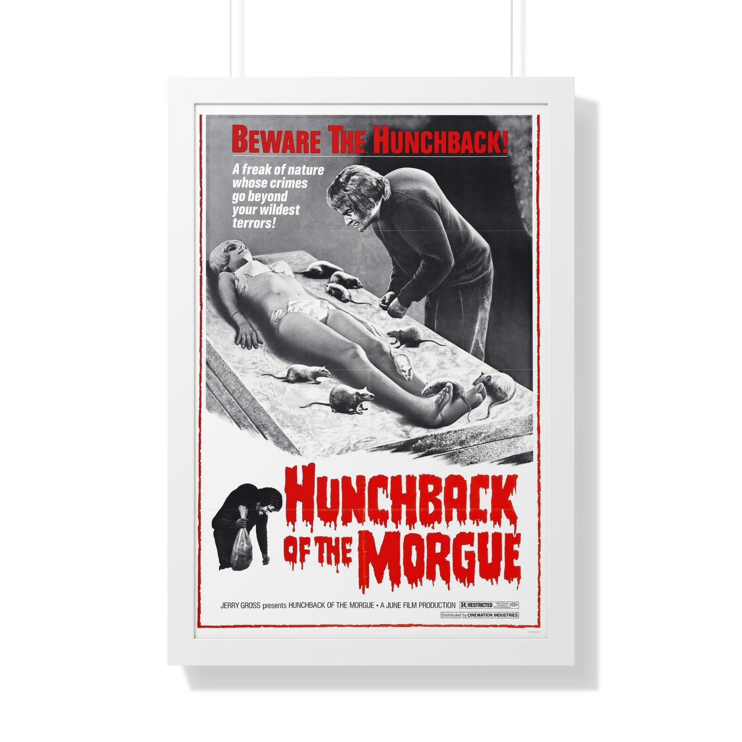 HUNCHBACK OF THE MORGUE 1973 - Framed Movie Poster-20" x 30"-The Sticker Space