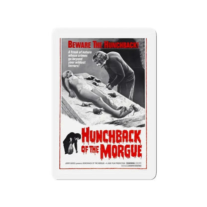 HUNCHBACK OF THE MORGUE 1973 Movie Poster - Refrigerator Magnet 2 Inch Die-Cut - The Sticker Space