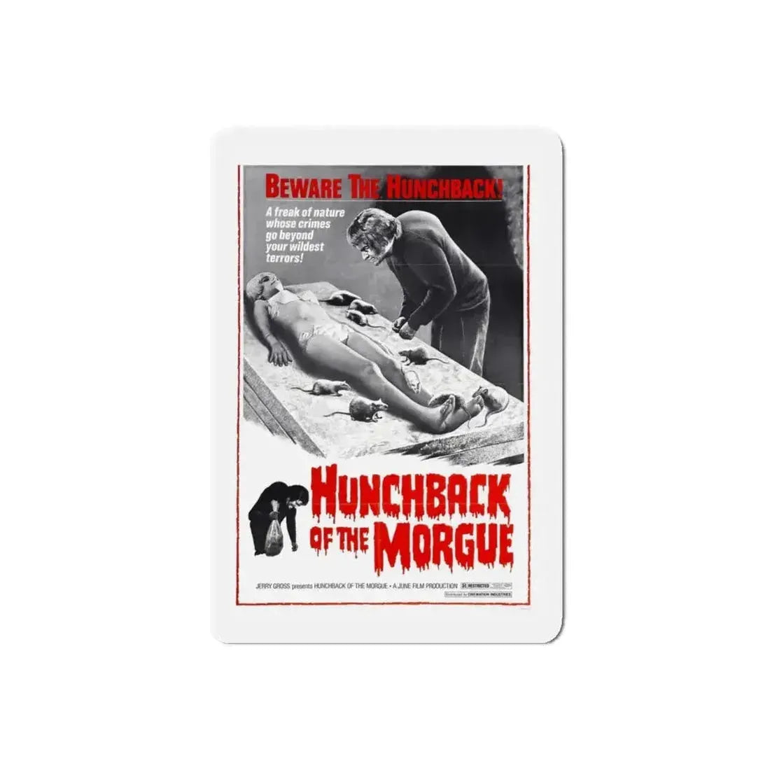 HUNCHBACK OF THE MORGUE 1973 Movie Poster - Refrigerator Magnet - The Sticker Space