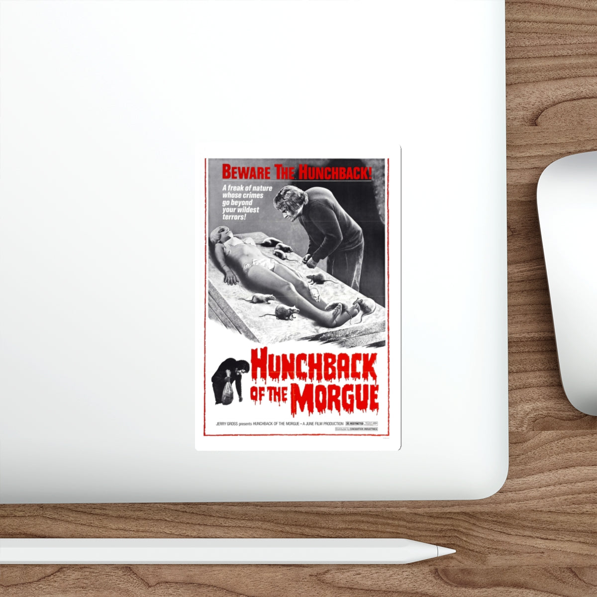 HUNCHBACK OF THE MORGUE 1973 Movie Poster STICKER Vinyl Die-Cut Decal-The Sticker Space