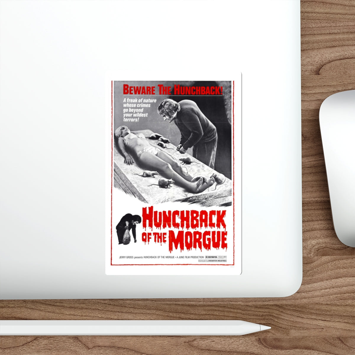 HUNCHBACK OF THE MORGUE 1973 Movie Poster STICKER Vinyl Die-Cut Decal-The Sticker Space