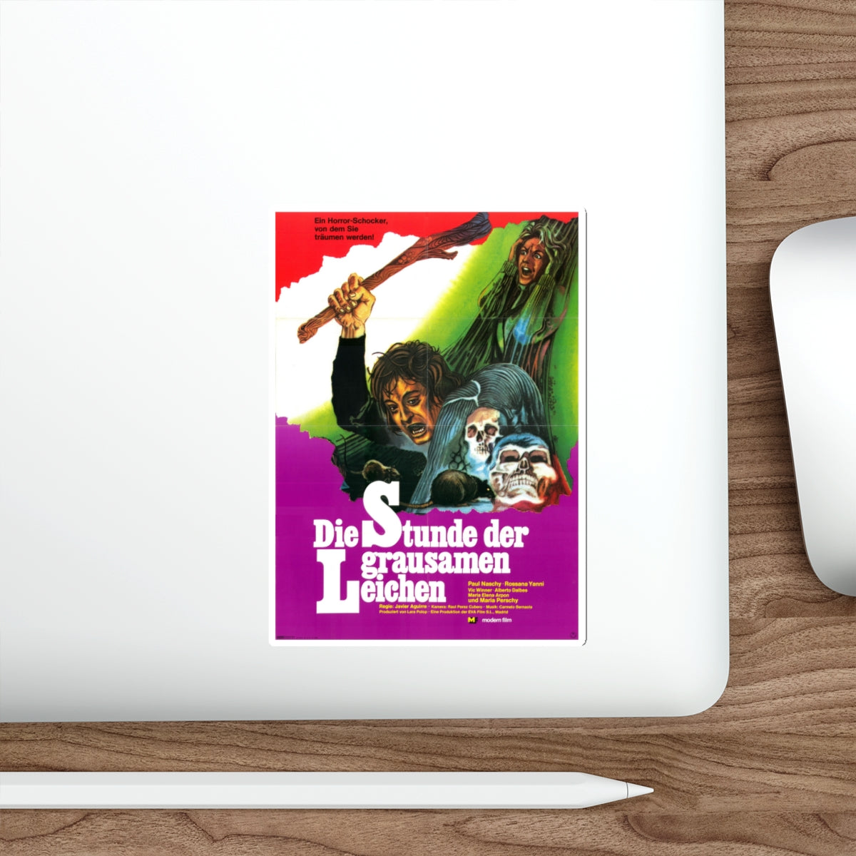 HUNCHBACK OF THE MORGUE (GERMAN) 1973 Movie Poster STICKER Vinyl Die-Cut Decal-The Sticker Space