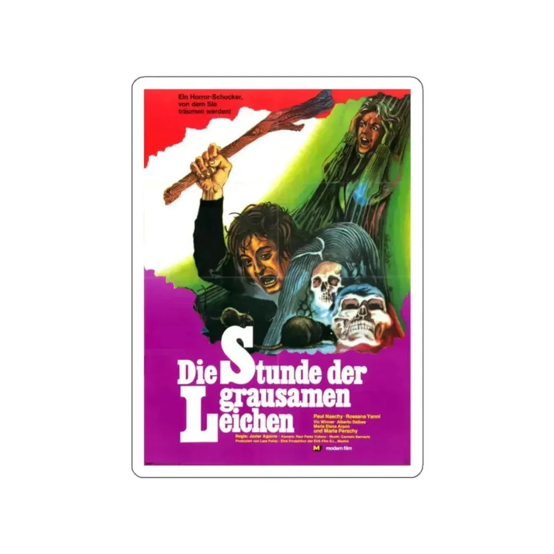 HUNCHBACK OF THE MORGUE (GERMAN) 1973 Movie Poster STICKER Vinyl Die-Cut Decal 2 Inch - The Sticker Space