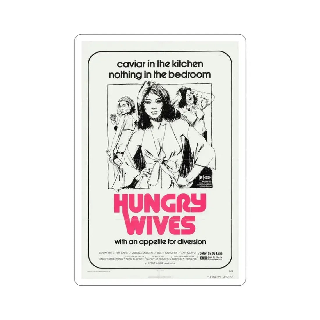 Hungry Wives 1972 Movie Poster STICKER Vinyl Die-Cut Decal 3 Inch - The Sticker Space