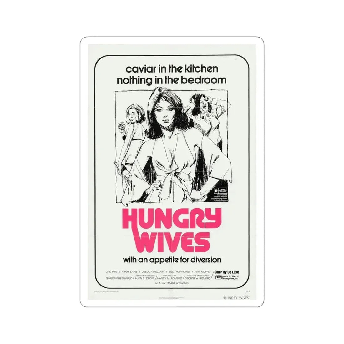 Hungry Wives 1972 Movie Poster STICKER Vinyl Die-Cut Decal 5 Inch - The Sticker Space