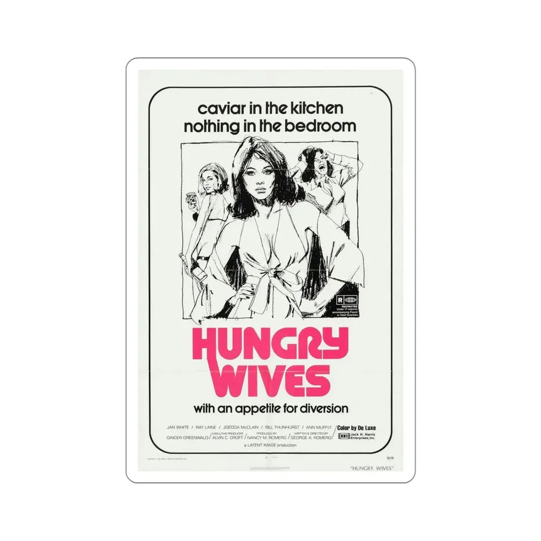 Hungry Wives 1972 Movie Poster STICKER Vinyl Die-Cut Decal - The Sticker Space