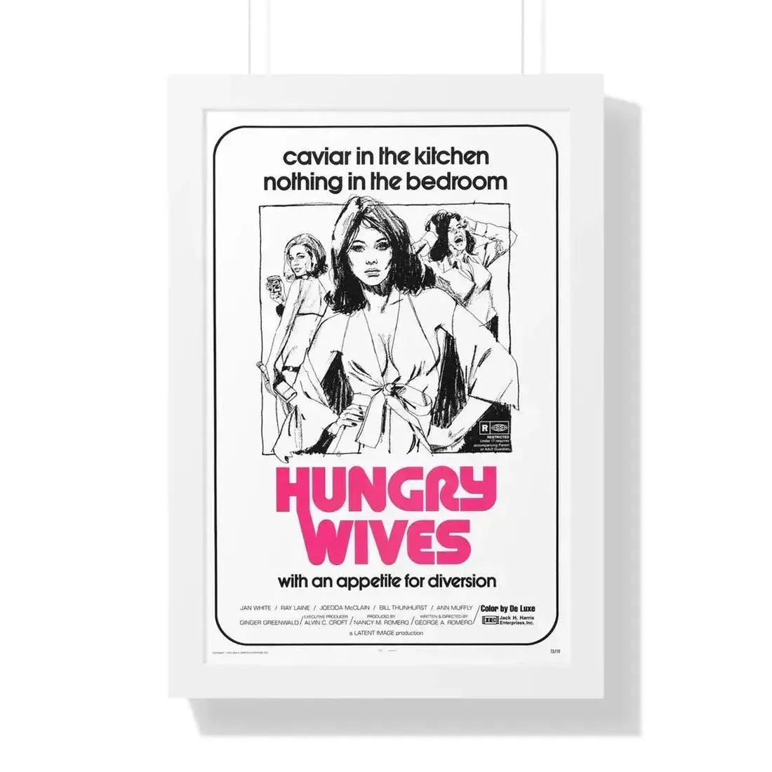 HUNGRY WIVES (SEASON OF THE WITCH) 1973 - Framed Movie Poster 16″ x 24″ White - The Sticker Space