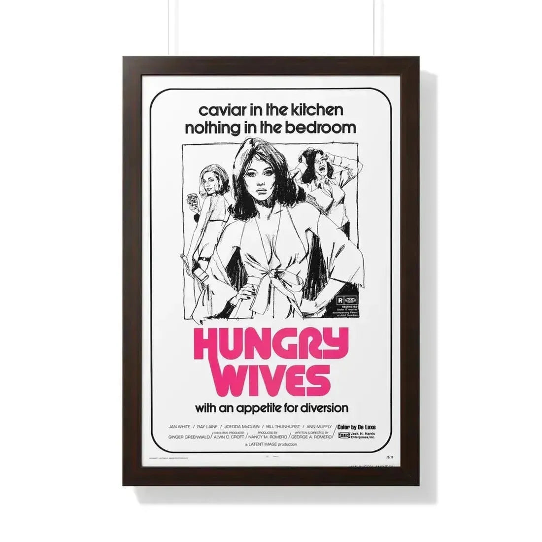 HUNGRY WIVES (SEASON OF THE WITCH) 1973 - Framed Movie Poster 20" x 30" Walnut - The Sticker Space