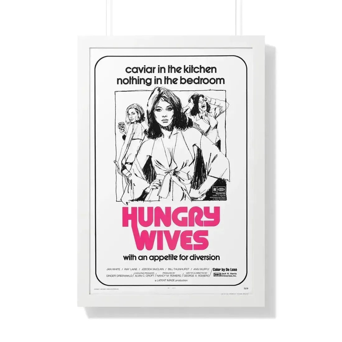 HUNGRY WIVES (SEASON OF THE WITCH) 1973 - Framed Movie Poster 20" x 30" White - The Sticker Space
