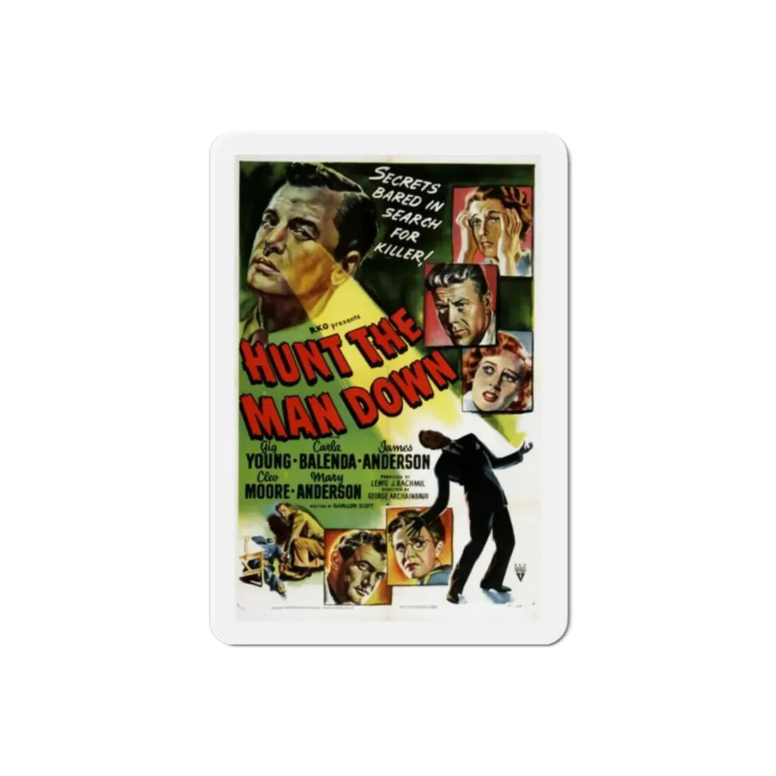 Hunt the Man Down 1950 Movie Poster Refrigerator Magnet - The Sticker Space