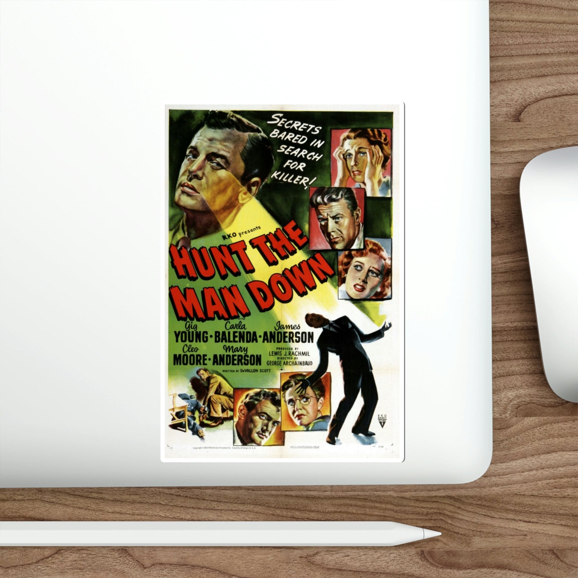 Hunt the Man Down 1950 Movie Poster STICKER Vinyl Die-Cut Decal-The Sticker Space