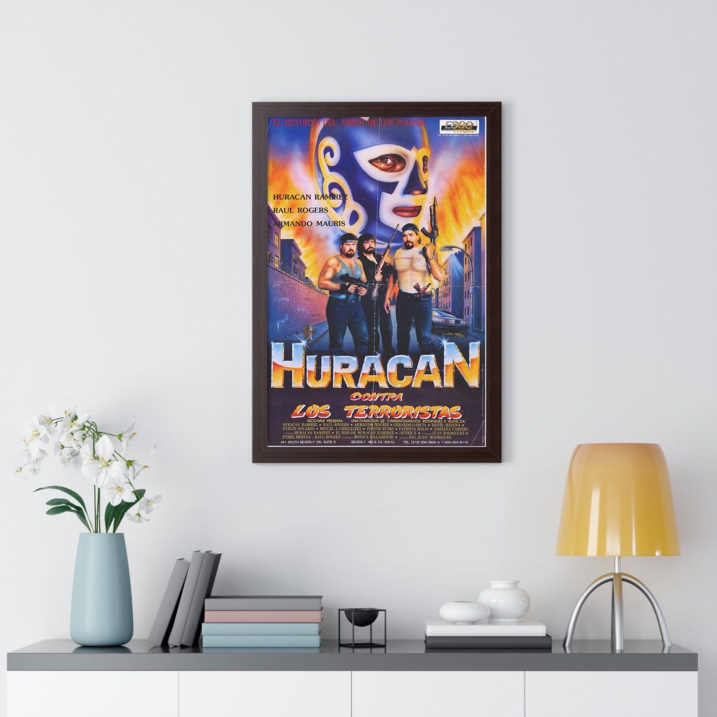 HURACAN VS THE TERRORISTS 1989 - Framed Movie Poster-The Sticker Space