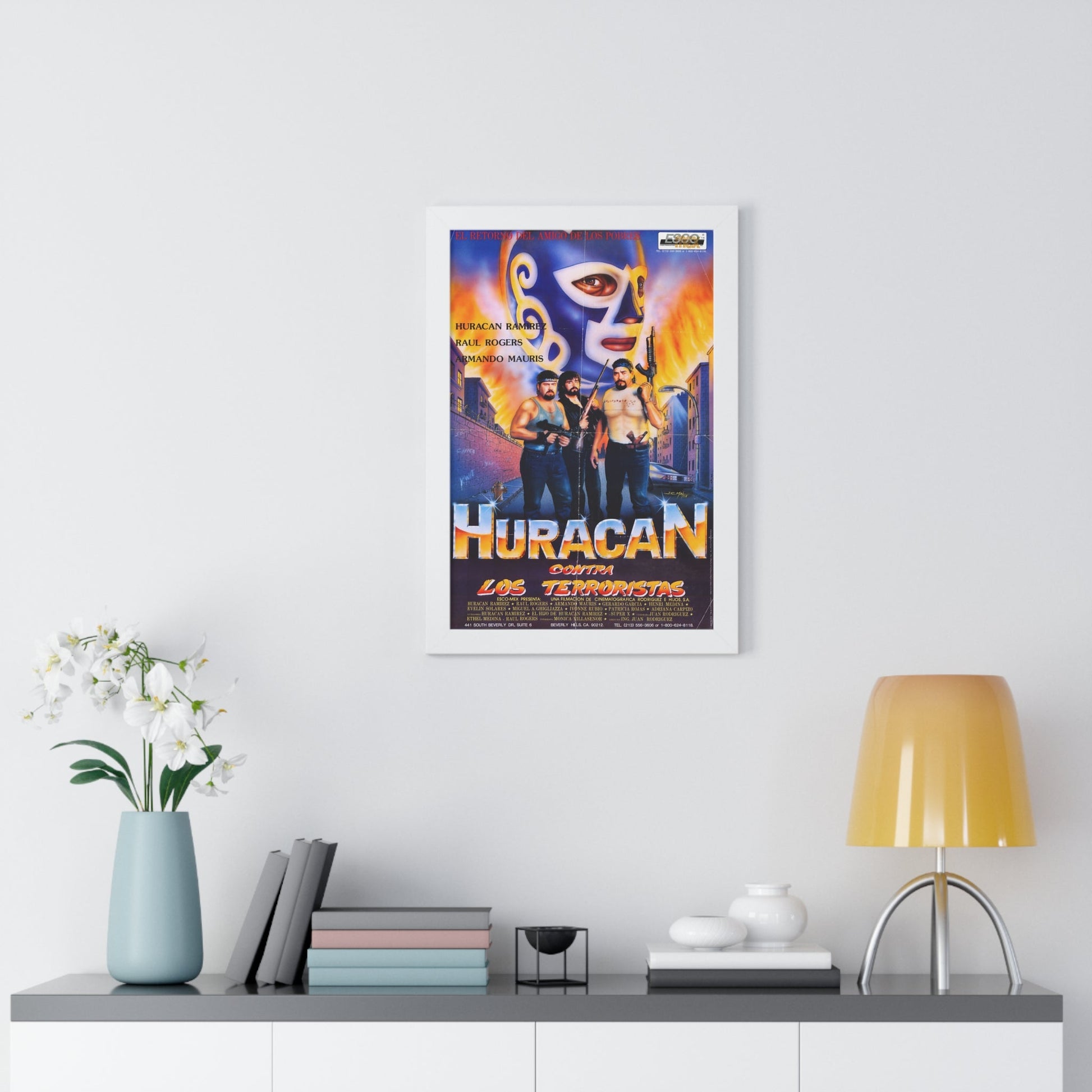 HURACAN VS THE TERRORISTS 1989 - Framed Movie Poster-The Sticker Space