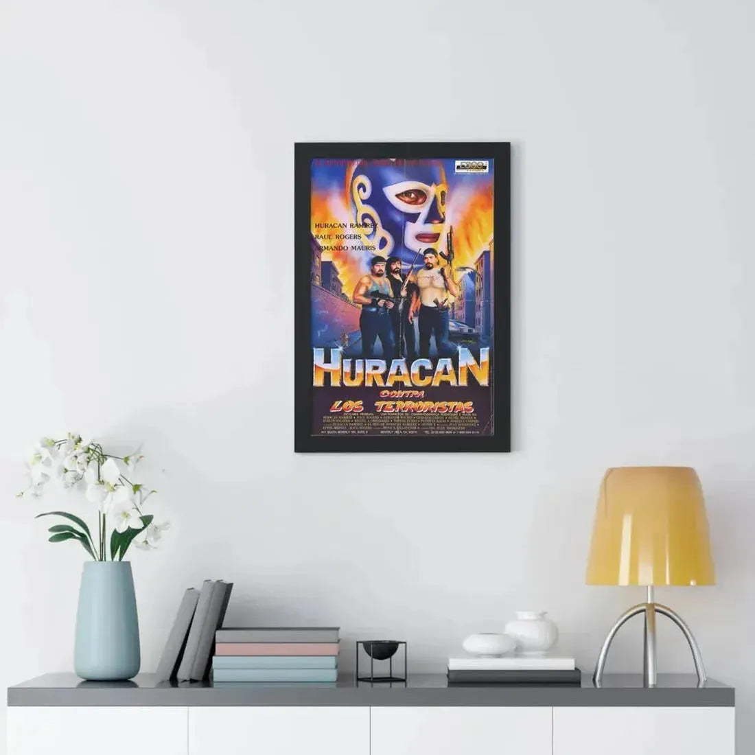 HURACAN VS THE TERRORISTS 1989 - Framed Movie Poster - The Sticker Space