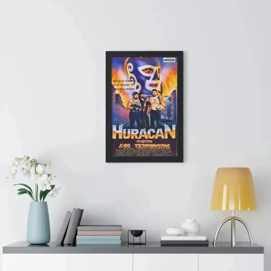 HURACAN VS THE TERRORISTS 1989 - Framed Movie Poster - The Sticker Space