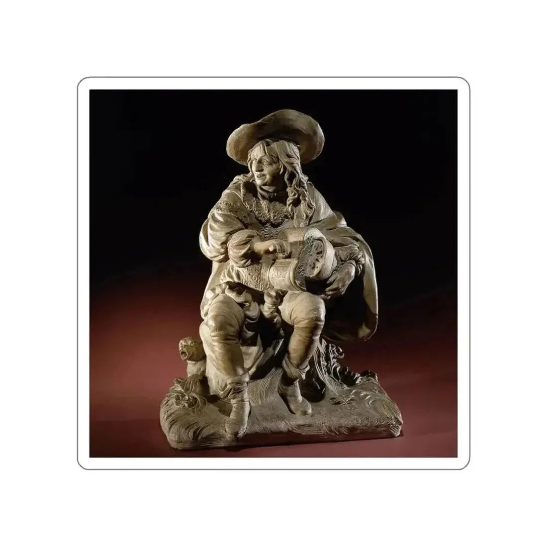 Hurdy-Gurdy Player (Artwork) STICKER Vinyl Die-Cut Decal - The Sticker Space