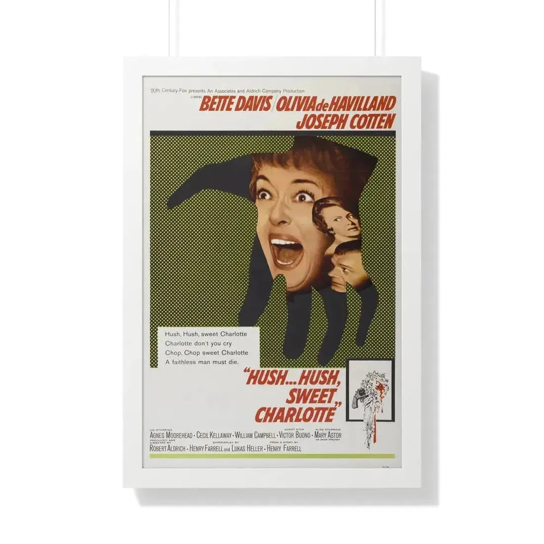 HUSH... HUSH SWEET CHARLOTTE 1964 - Framed Movie Poster 20" x 30" White - The Sticker Space