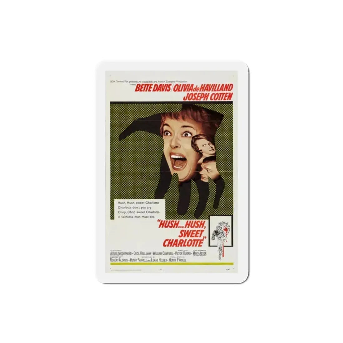 Hush Hush Sweet Charlotte 1964 Movie Poster Refrigerator Magnet 2 Inch - The Sticker Space
