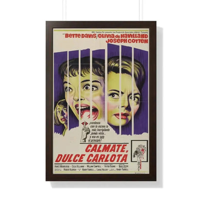 HUSH... HUSH SWEET CHARLOTTE (SPAIN) 1964 - Framed Movie Poster 20" x 30" Walnut - The Sticker Space