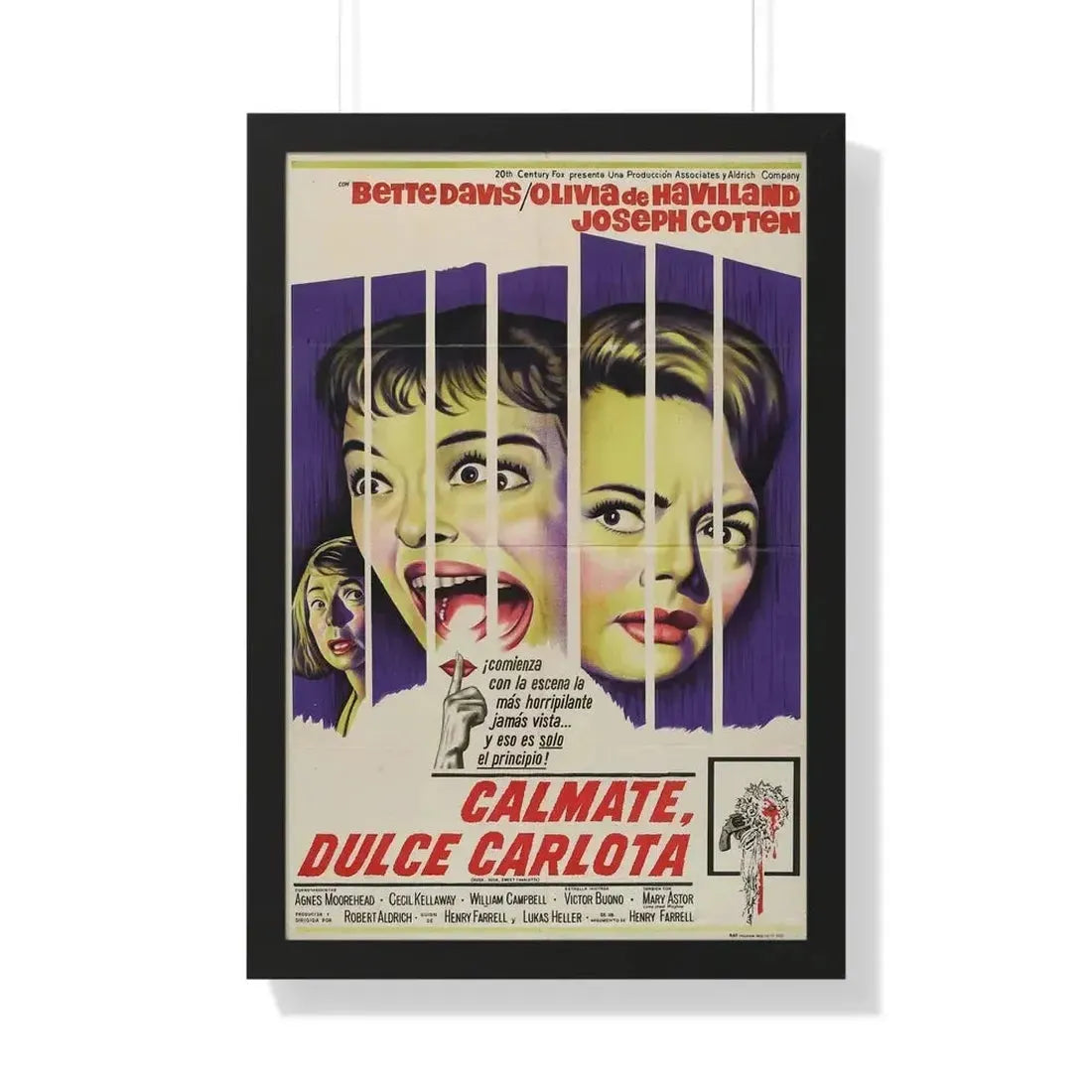 HUSH... HUSH SWEET CHARLOTTE (SPAIN) 1964 - Framed Movie Poster - The Sticker Space