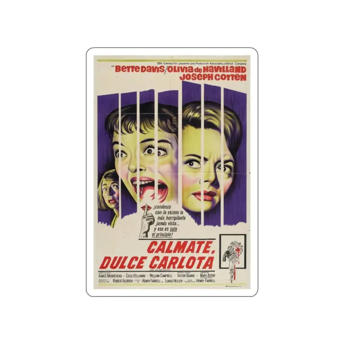 HUSH... HUSH SWEET CHARLOTTE (SPAIN) 1964 Movie Poster STICKER Vinyl Die-Cut Decal 2 Inch - The Sticker Space