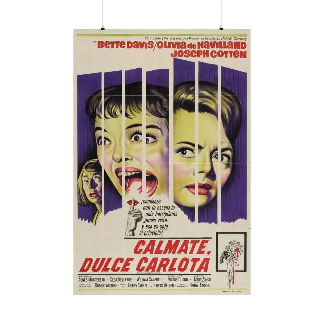 HUSH... HUSH SWEET CHARLOTTE (SPAIN) 1964 - Paper Movie Poster 36" x 54" Matte - The Sticker Space