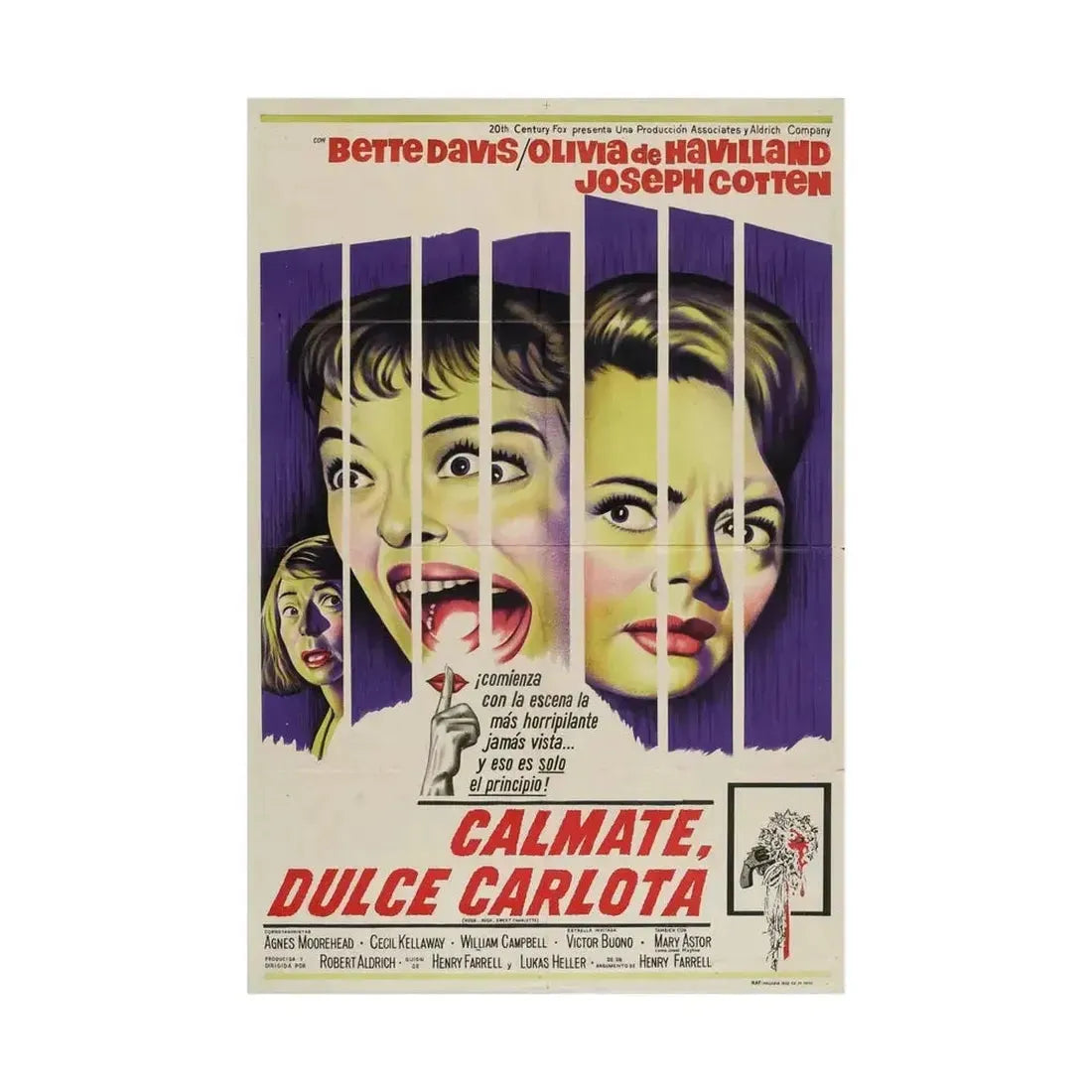 HUSH... HUSH SWEET CHARLOTTE (SPAIN) 1964 - Paper Movie Poster - The Sticker Space